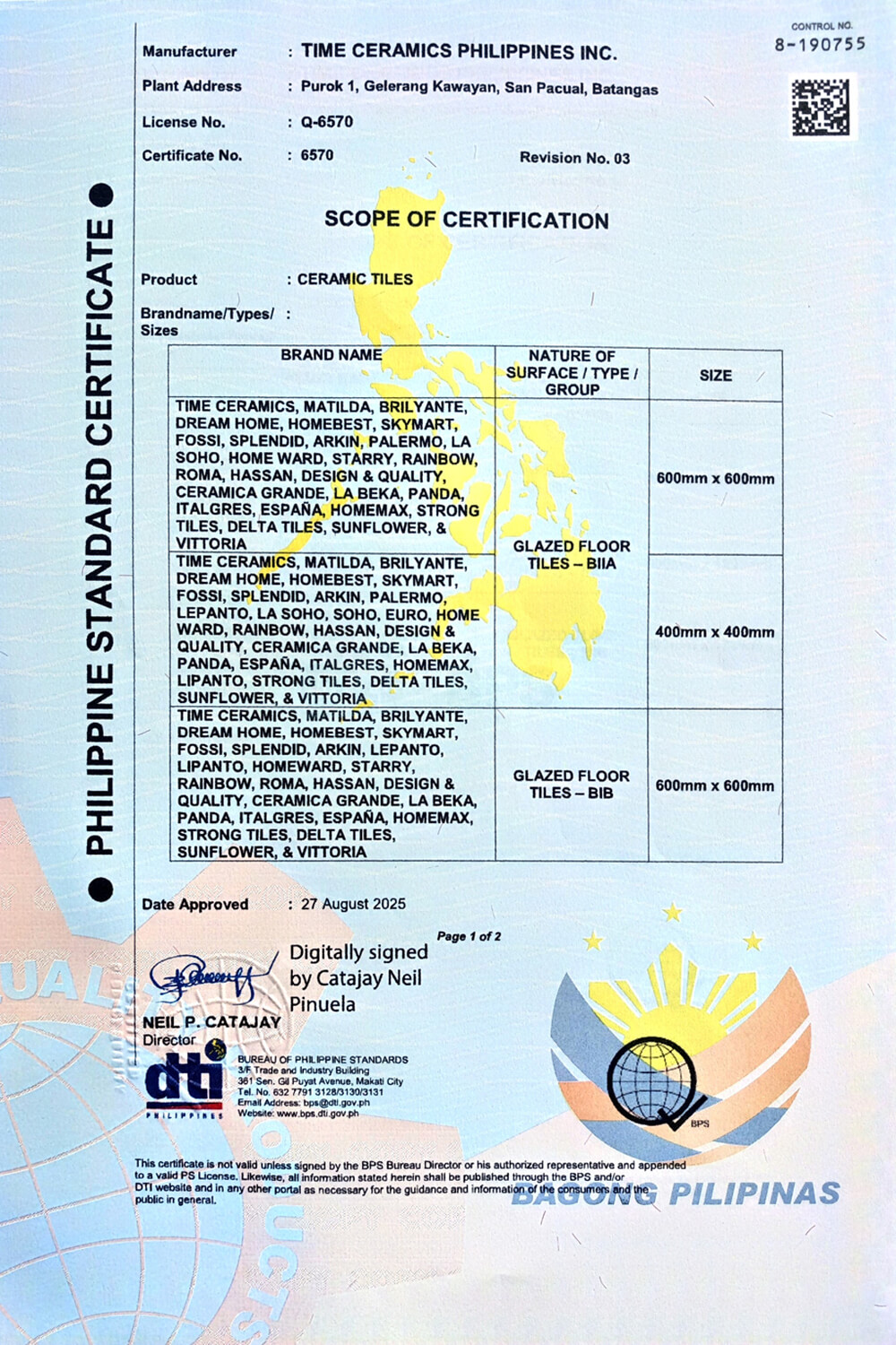 Product Quality Certified B2