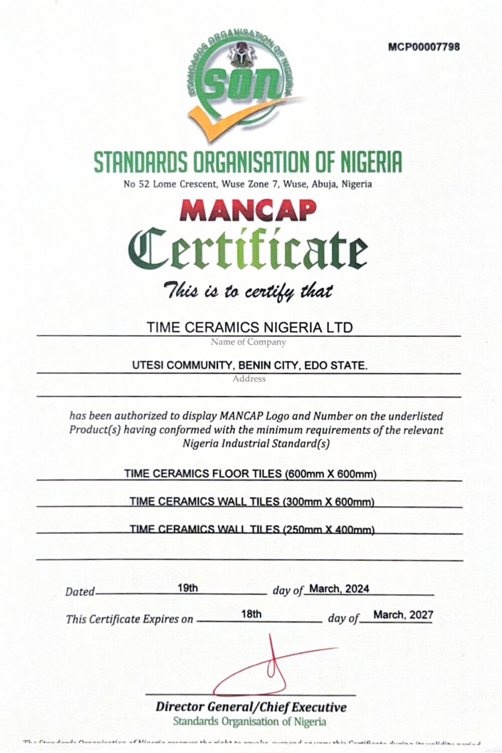 Mancap Standards Organisation Of Nigeria (2)
